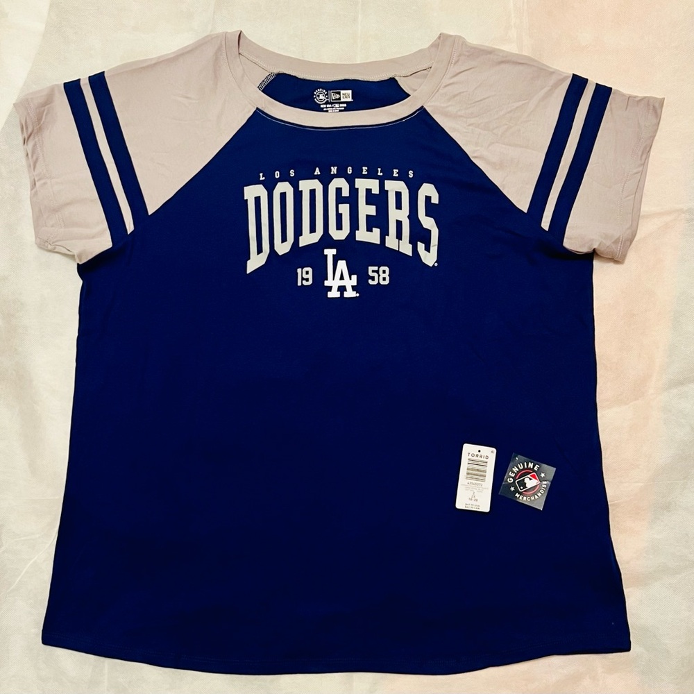 MLB Los Angeles Dodgers Cotton Varsity Ringer Tee